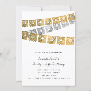 Mexicaanse partij Faux Gold Foil Adult Birthday  Kaart