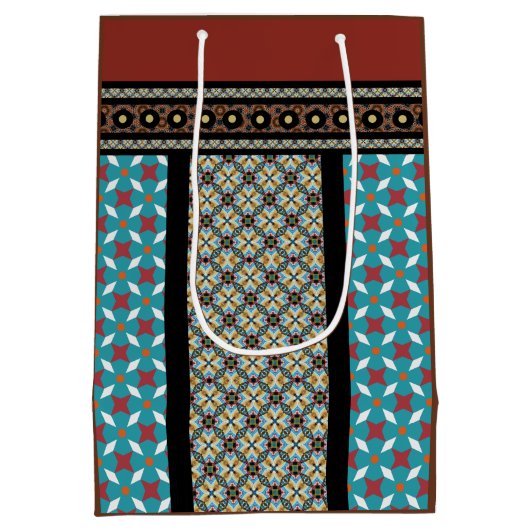 Mexicaanse patchwork stijl 3 medium cadeauzakje (Achterkant)