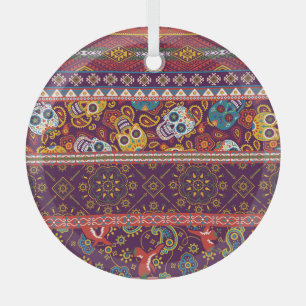 Mexicaanse patchwork: traditioneel design. glas ornament