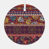 Mexicaanse patchwork: traditioneel design. glas ornament (Achterkant)