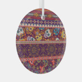 Mexicaanse patchwork: traditioneel design. glas ornament (Voorkant Rechts)