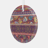 Mexicaanse patchwork: traditioneel design. glas ornament (Voorkant links)