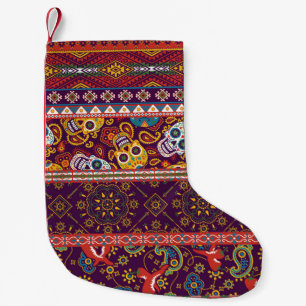 Mexicaanse patchwork: traditioneel design. kleine kerstsok
