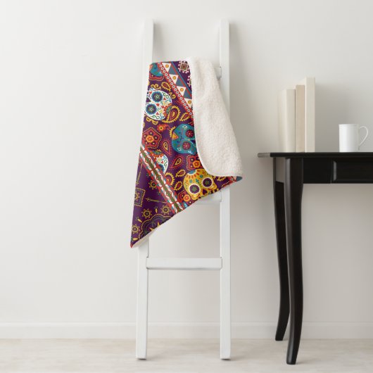 Mexicaanse patchwork: traditioneel design. sherpa deken (In situ)