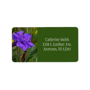 Mexicaanse Petunia Bloem / Blauw Violet & Groen / Etiket
