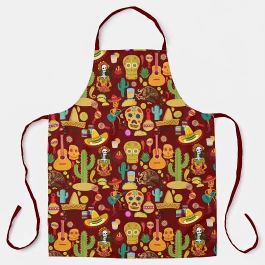 Mexicaanse pictogrammen patroon schort (Voorkant)