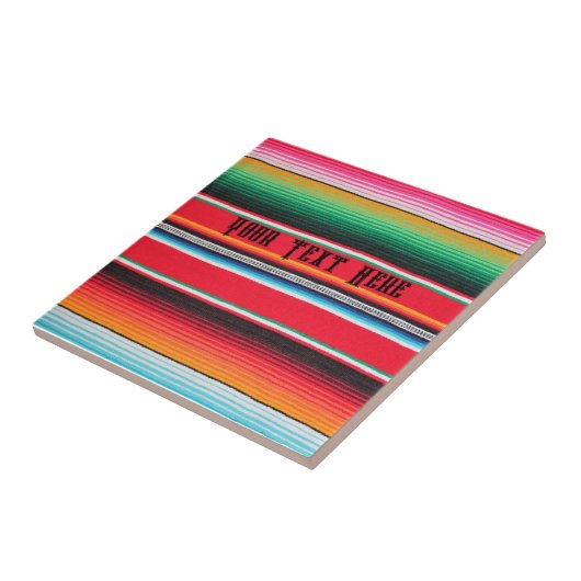 Mexicaanse poncho deken aangepaste tekst Keramisch Tegeltje (Zijkant)