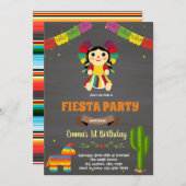 Mexicaanse pop-jarig uitnodiging (Voorkant / Achterkant)