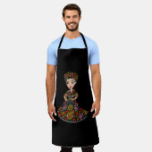 Mexicaanse pop met bloemen schort (Gedragen)