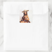 Mexicaanse pop omhoog vierkante sticker (Tas)