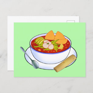Mexicaanse Pozole Rojo De Pollo Briefkaart