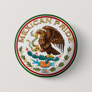Mexicaanse Pride (Eagle van Mexicaanse vlag) Ronde Button 5,7 Cm