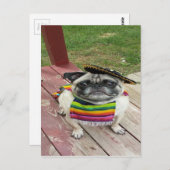 Mexicaanse Pug Briefkaart (Voorkant / Achterkant)