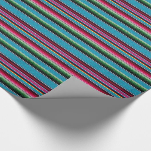 Mexicaanse regenboogstripes cadeaupapier (Hoek)