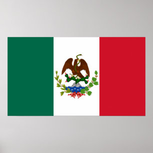 Mexicaanse Republiek vlag 1835, Mexicanos Latino Poster