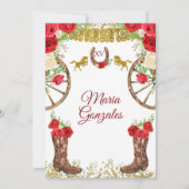 Mexicaanse rode rozenharra Mis XV Anos Kaart (Achterkant)