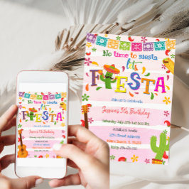 Mexicaanse roze fiesta Birthday - uitnodiging