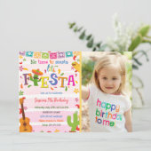 Mexicaanse roze fiesta - uitnodiging van afgelopen (Staand voorkant)