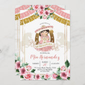 Mexicaanse Roze Roos Charra 15e Verjaardagsuitnodi Kaart (Voorkant / Achterkant)