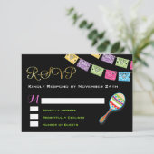 Mexicaanse RSVP-kaart RSVP Kaartje (Staand voorkant)