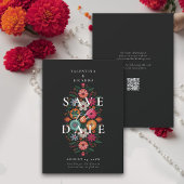 Mexicaanse rustieke moderne bloemen Rancho QR brui Save The Date