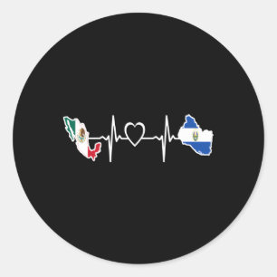 Mexicaanse Salvadoraanse vlag Mexico El Salvador H Ronde Sticker