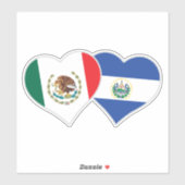 Mexicaanse Salvadoriaanse vlag harten Mexico El Sa Sticker (Vel)