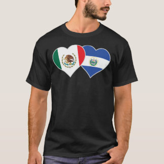 Mexicaanse Salvadoriaanse vlag Heart Mexico El Sal T-shirt