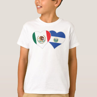 Mexicaanse Salvadoriaanse vlag Heart Mexico El Sal T-shirt