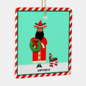 Mexicaanse Santa Feliz Navidad Keramisch Ornament (Rechts)