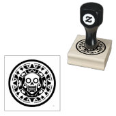 Mexicaanse schedel Aztec Art Rubber Stamp Rubberstempel (Gestempeld)