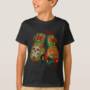 Mexicaanse Schedel Suiker Bokshandschoenen Azteek T-shirt