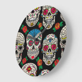 Mexicaanse schedels & Rozen: ontwerp Grote Klok (Hoek)