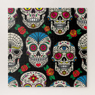 Mexicaanse schedels & Rozen: ontwerp Legpuzzel
