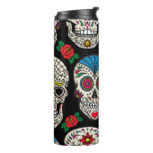 Mexicaanse schedels & Rozen: ontwerp Thermosbeker (Gedraaid links)