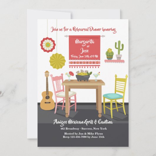 Mexicaanse setting uitnodiging (Voorkant)