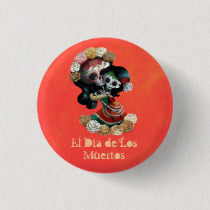 Mexicaanse skeleton Motherly Love Ronde Button 3,2 Cm