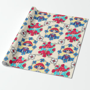 Mexicaanse Skulls wrapppapier Cadeaupapier