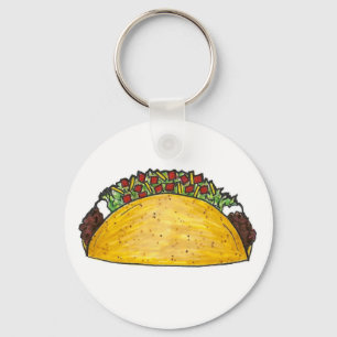 Mexicaanse Sleutelhanger met voedselbont Taco Taco