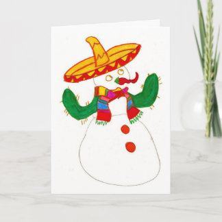 Mexicaanse sneeuwman feestdagen kaart