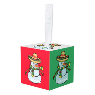 Mexicaanse Sombrero Santa Thunder_Cove Kubus Ornament