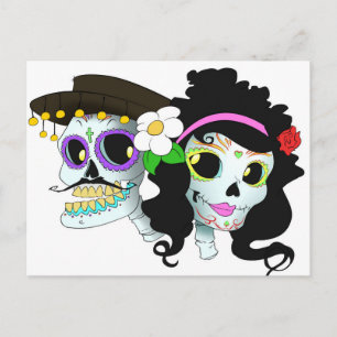 Mexicaanse spiraalvormige schedel briefkaart
