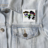 Mexicaanse spiraalvormige schedel vierkante button 5,1 cm (In situ)