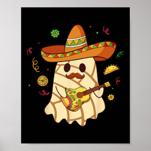 Mexicaanse Spooky Ghost Play Gitaar Conchas Pan Du Poster
