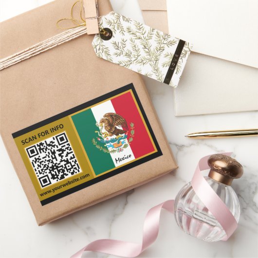Mexicaanse Stickers, Moderne QR-code, Mexicaanse V Rechthoekige Sticker (Geschenken)