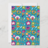 Mexicaanse stijl bloemenpatroon luxe bruiloft kaart (Achterkant)