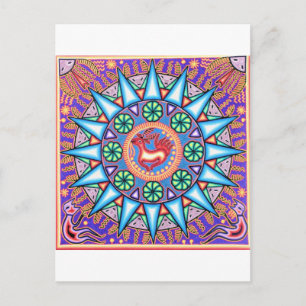 Mexicaanse String Art Geometric Sun Briefkaart