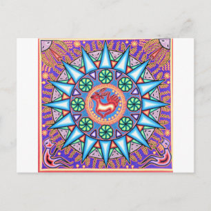 Mexicaanse String Art Geometric Sun Briefkaart