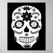 Mexicaanse suikerschedel 2 zwart-wit Poster (Voorkant)