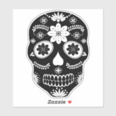 Mexicaanse suikerschedel 2 zwarte en witte sticker (Vel)